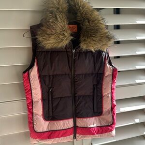 Juicy Couture down vest w/ removable fur collar